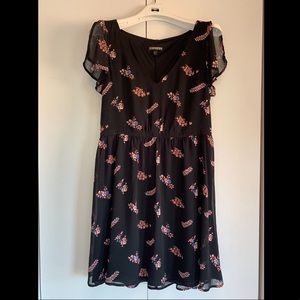 Express flutter sleeve mini dress